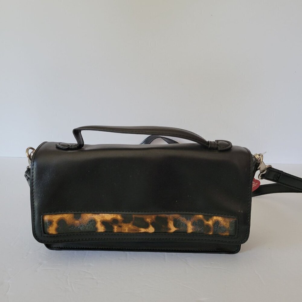 Merona Satchel Black animal print Women shoulder bag One Size - Picture 9 of 15